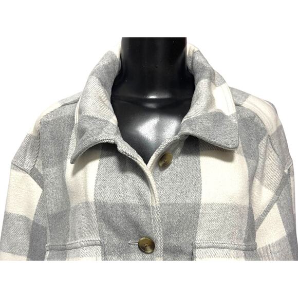 XXL Old Navy Womens Button Down Collared Shacket Heavy Flannel - Picture 8 of 12